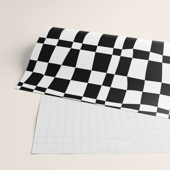 Retro black and white chackered pattern  Wrapping Paper Gallery Image 2