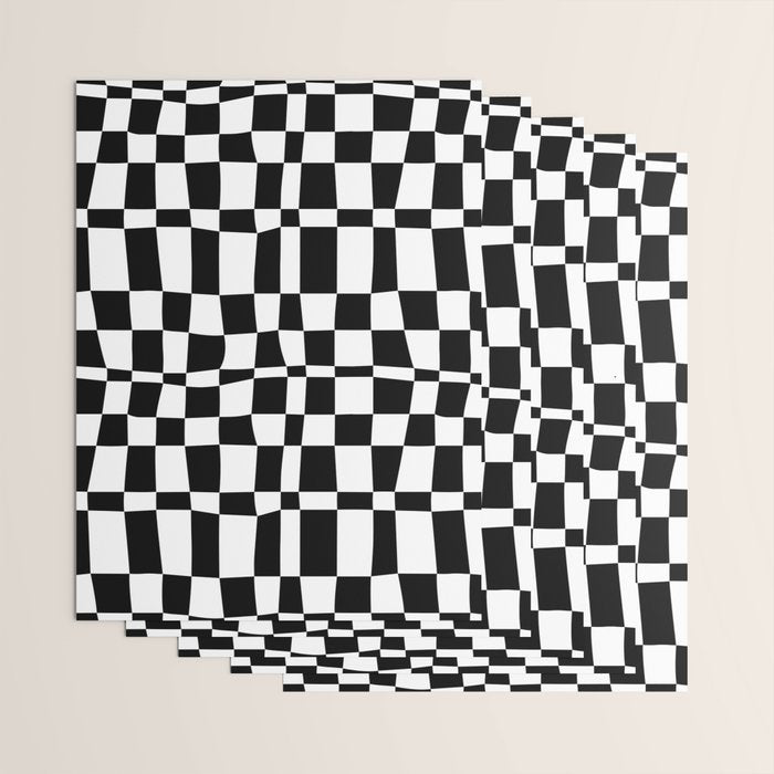 Retro black and white chackered pattern  Wrapping Paper Gallery Image 3