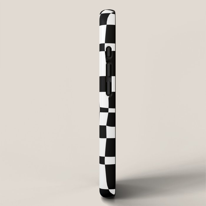 Retro black and white chackered pattern  iPhone Case Gallery Image 2