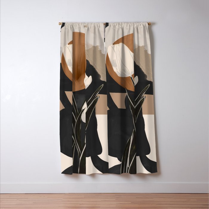 Abstract Art Flowers 3 Window Curtain Gallery Image 3