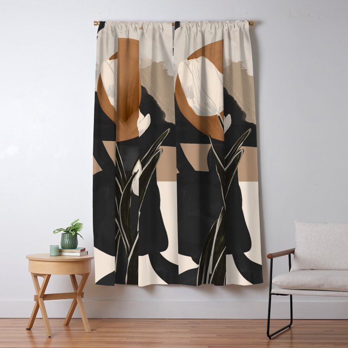 Abstract Art Flowers 3 Window Curtain Gallery Image 1