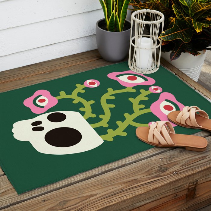 Spooky Flower Ideas Outdoor Rug Gallery Image 2
