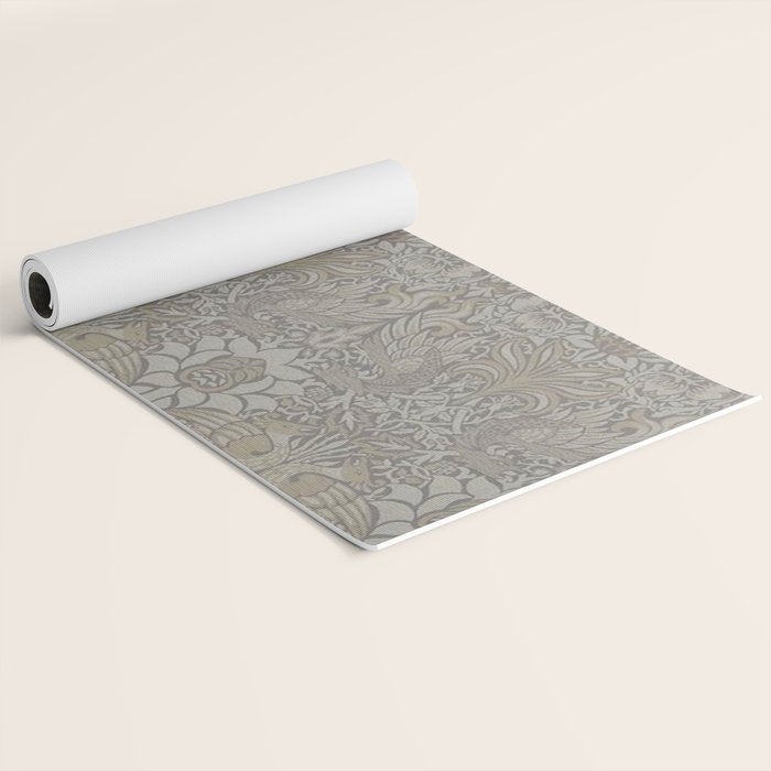 William Morris Peacock and Dragon Pebble Stone Yoga Mat Gallery Image 2
