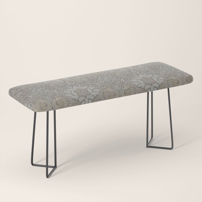 William Morris Peacock and Dragon Pebble Stone Bench Gallery Image 1