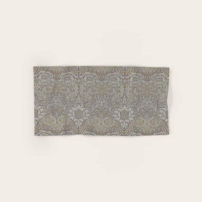 William Morris Peacock and Dragon Pebble Stone Bath Towel Gallery Image 1