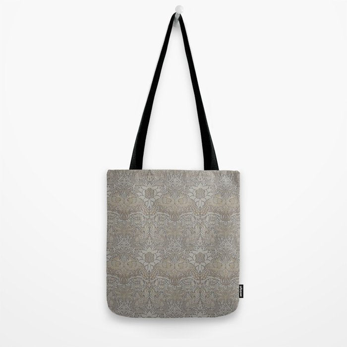William Morris Peacock and Dragon Pebble Stone Tote Bag Gallery Image 2