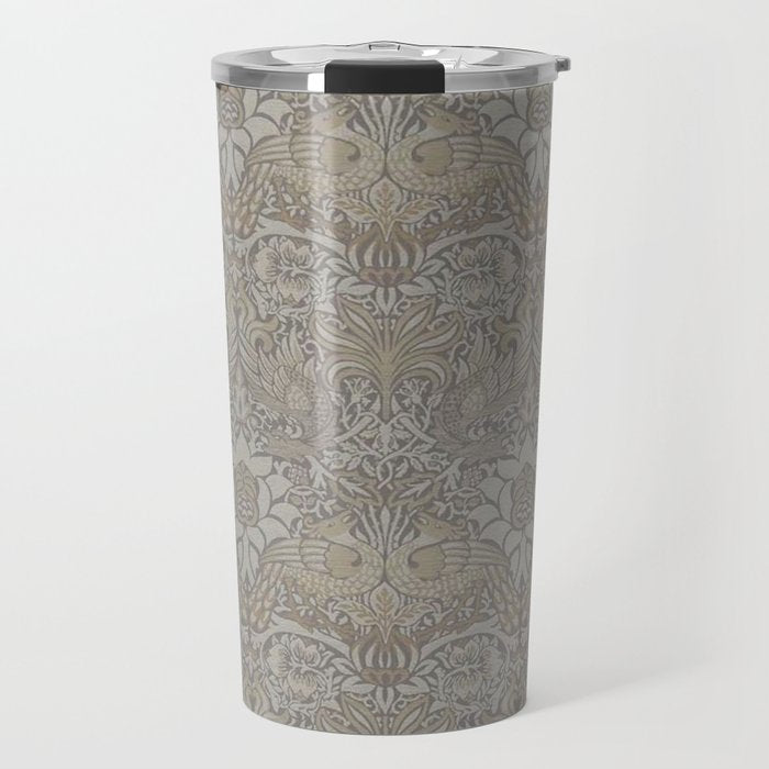 William Morris Peacock and Dragon Pebble Stone Travel Mug Gallery Image 1