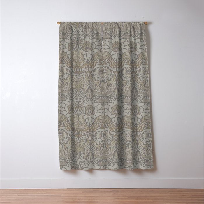 William Morris Peacock and Dragon Pebble Stone Window Curtain Gallery Image 3