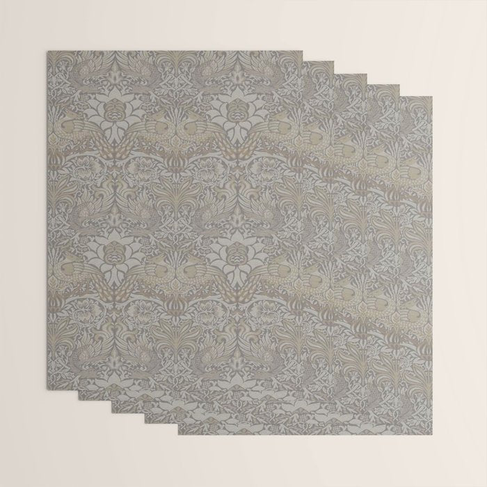 William Morris Peacock and Dragon Pebble Stone Wrapping Paper Gallery Image 3