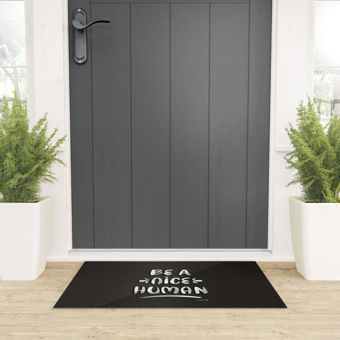 Be a Nice Human - White Type on Black Palette Welcome Mat Gallery Image 3