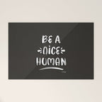 Be a Nice Human - White Type on Black Palette Welcome Mat Gallery Image 1