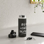 Be a Nice Human - White Type on Black Palette Water Bottle Gallery Image 4