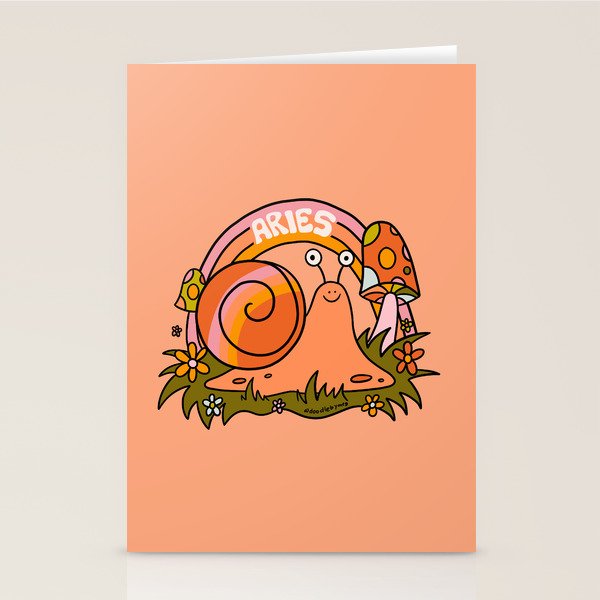 Aries Snail Stationery Card Gallery Image 2