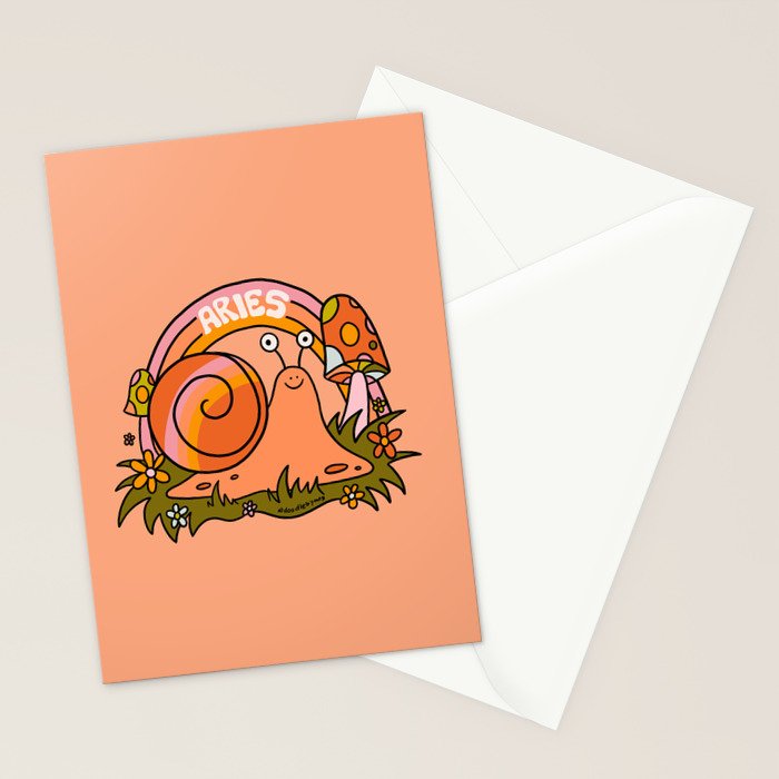 Aries Snail Stationery Card Gallery Image 2