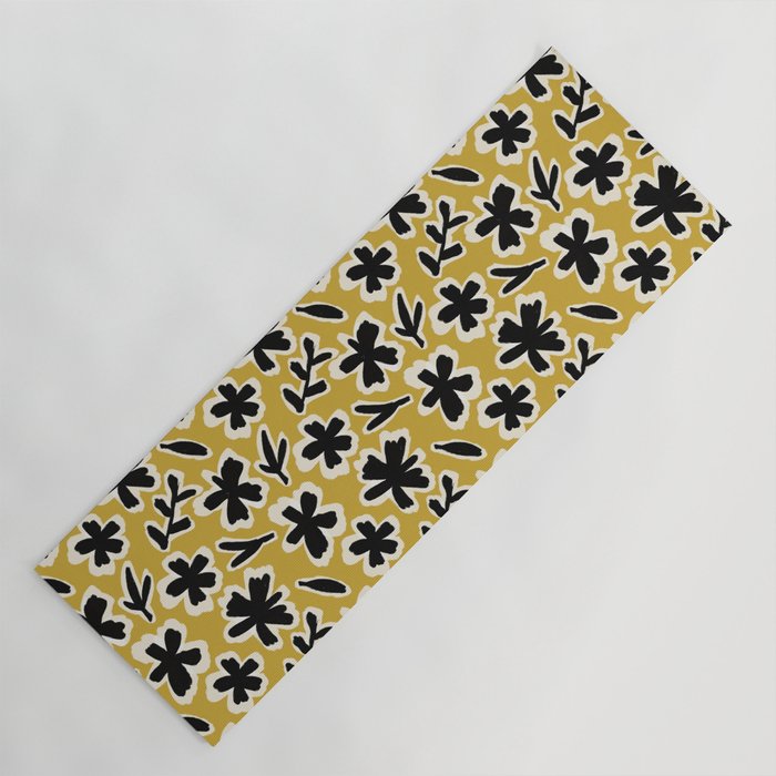 Black Florals #1 Yoga Mat Gallery Image 1