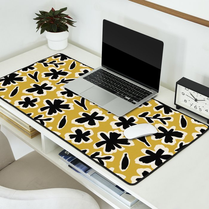 Black Florals #1 Desk Mat Gallery Image 2