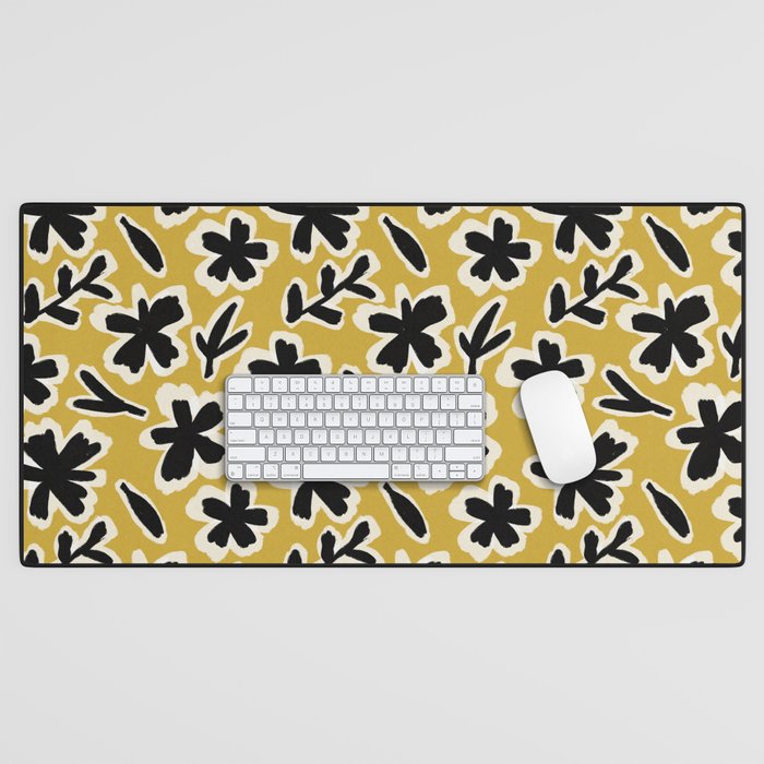 Black Florals #1 Desk Mat Gallery Image 1