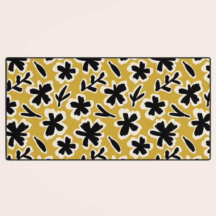 Black Florals #1 Desk Mat Gallery Image 3