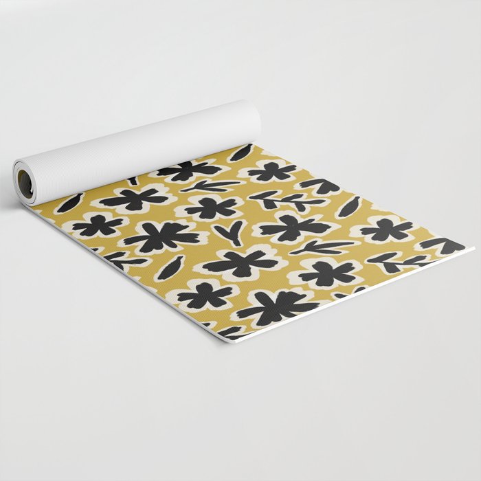 Black Florals #1 Yoga Mat Gallery Image 2