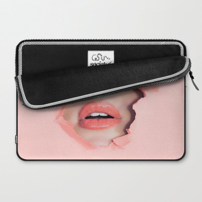 Her lips - coral Laptop Sleeve Gallery Image 2