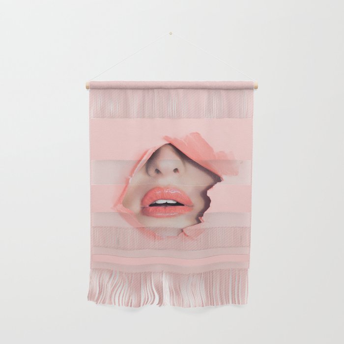 Her lips - coral Wall Hanging Gallery Image 1