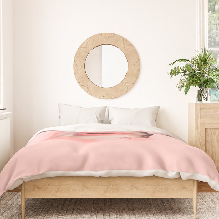Her lips - coral Duvet Cover Gallery Image 3