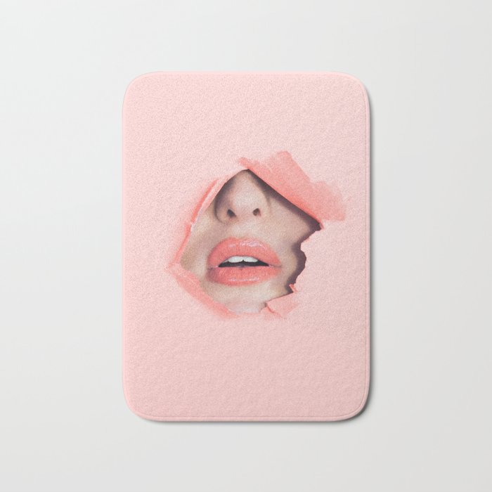 Her lips - coral Bath Mat Gallery Image 1