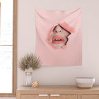 Her lips - coral Wall Tapestry Gallery Image 2