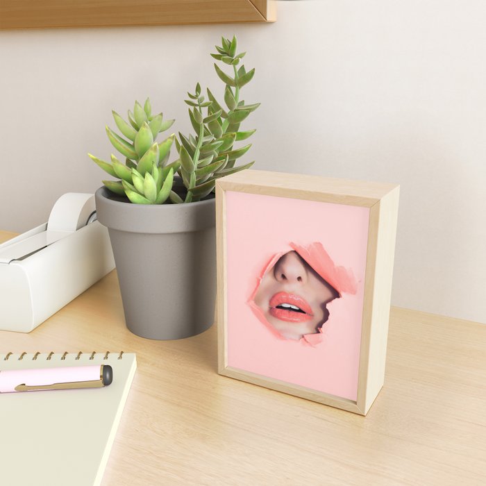 Her lips - coral Mini Art Print Gallery Image 2