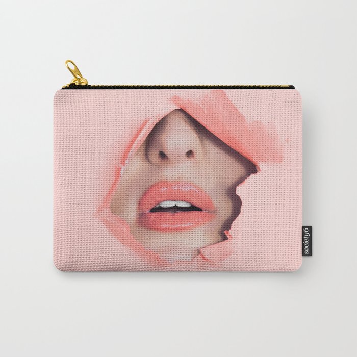 Her lips - coral Carry All Pouch Gallery Image 1
