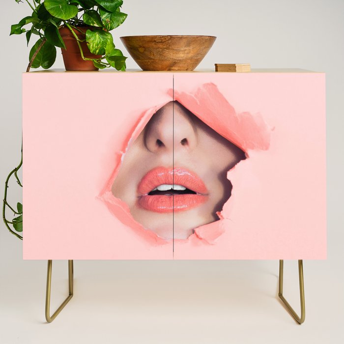 Her lips - coral Credenza Gallery Image 1
