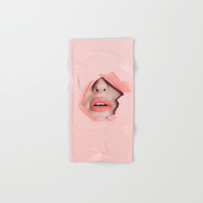 Her lips - coral Towels Gallery Image 1