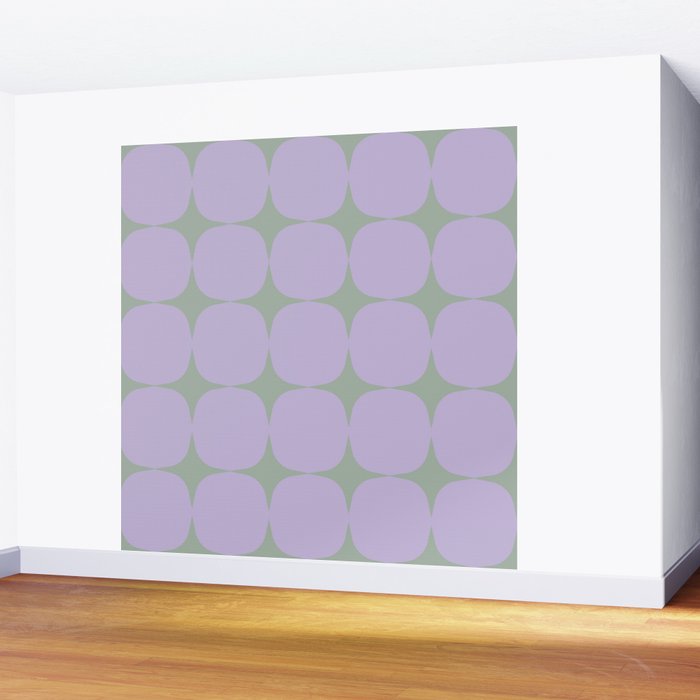 Lilac and Sage Shapes Wall Mural Gallery Image 2