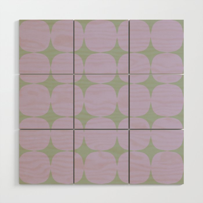 Lilac and Sage Shapes Wood Wall Art Gallery Image 1