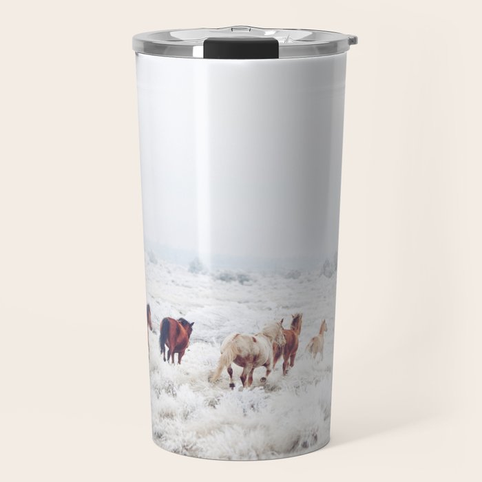 Winter Horses Travel Mug Gallery Image 1