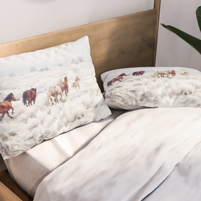 Winter Horses Pillow Sham Gallery Image 2