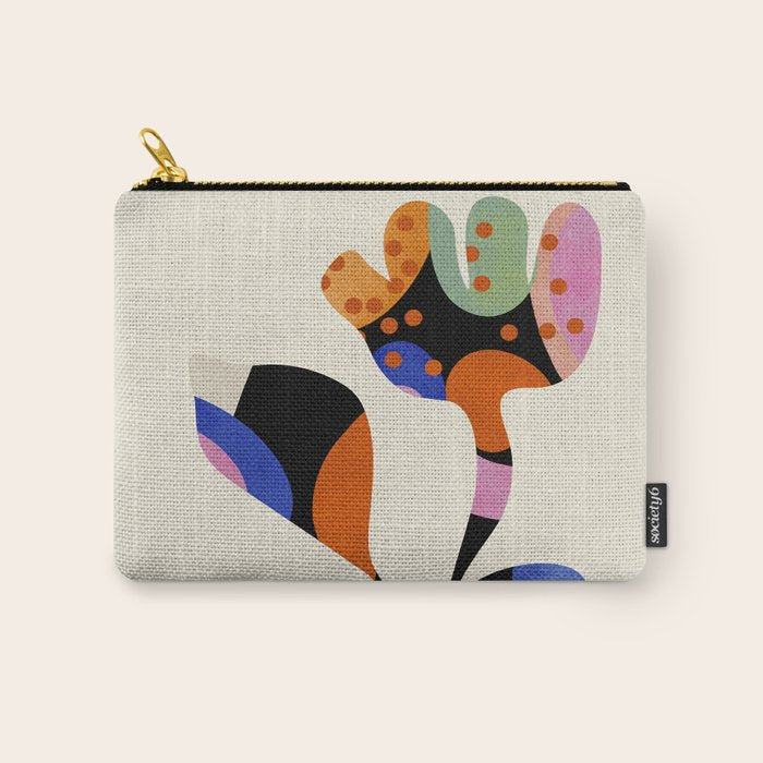 abstract whimsical flower minimal Carry All Pouch Gallery Image 1