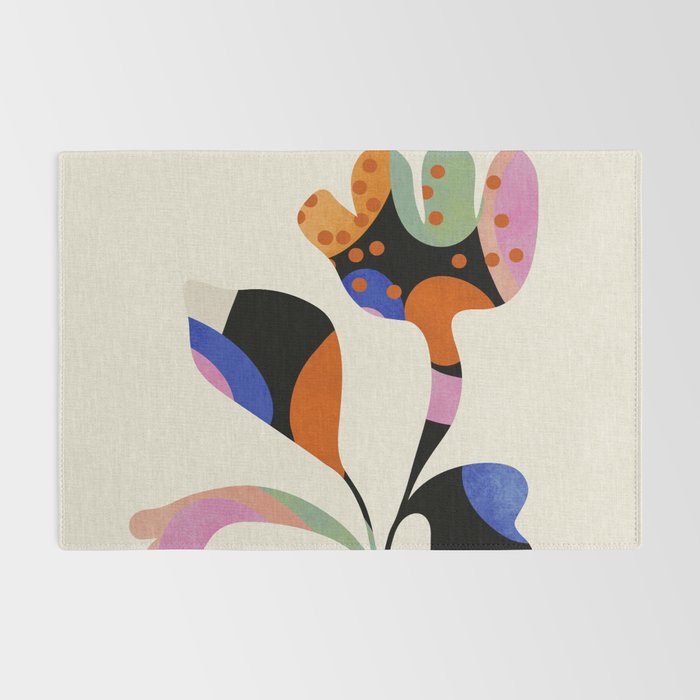 abstract whimsical flower minimal Rug Gallery Image 2
