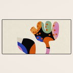 abstract whimsical flower minimal Desk Mat Gallery Image 3