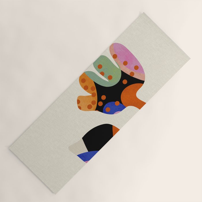 abstract whimsical flower minimal Yoga Mat Gallery Image 1