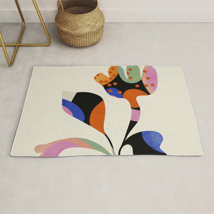 abstract whimsical flower minimal Rug Gallery Image 1