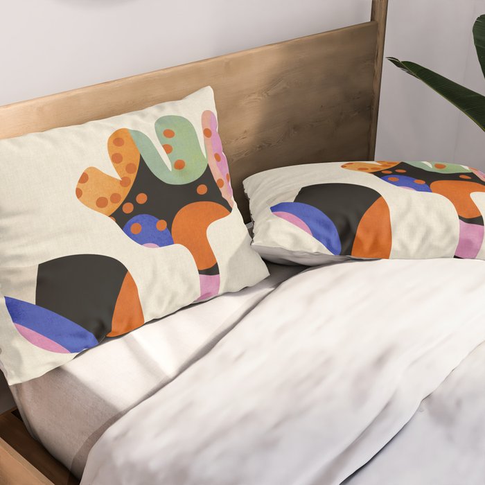 abstract whimsical flower minimal Pillow Sham Gallery Image 2