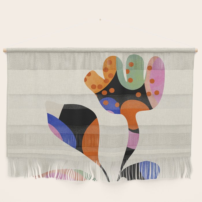 abstract whimsical flower minimal Wall Hanging Gallery Image 1