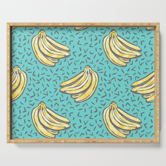 Go Bananas! (teal) Serving Tray Gallery Image 1