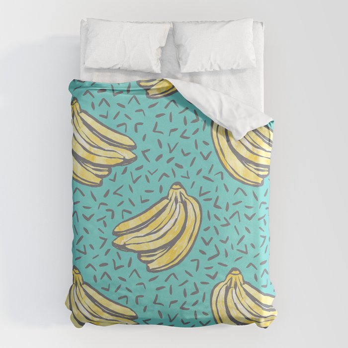 Go Bananas! (teal) Duvet Cover Gallery Image 1