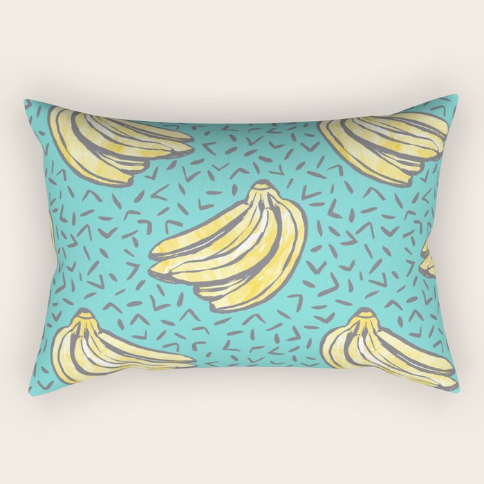 Go Bananas! (teal) Rectangular Pillow Gallery Image 2