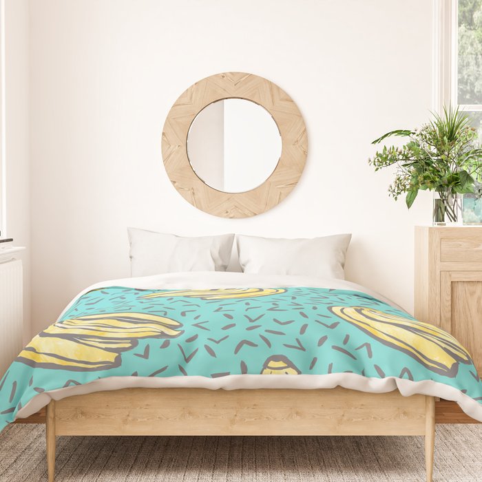 Go Bananas! (teal) Duvet Cover Gallery Image 3