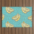 Go Bananas! (teal) Outdoor Rug Gallery Image 1