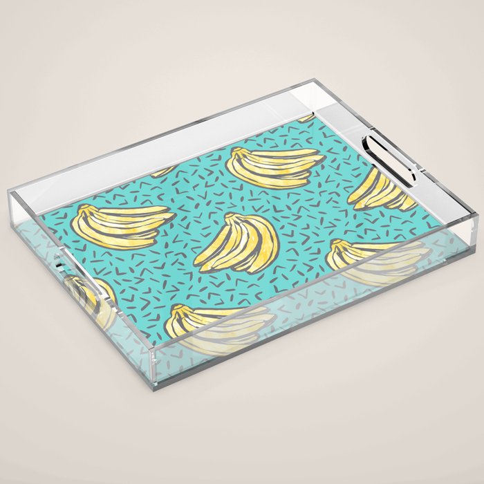 Go Bananas! (teal) Acrylic Tray Gallery Image 1