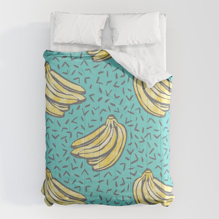Go Bananas! (teal) Comforter Gallery Image 1